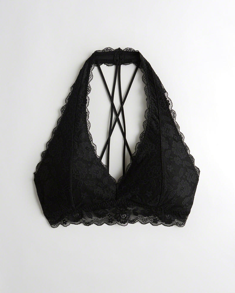 Bralette Hollister Donna Strappy Halterlette With Removable Pads Nere Italia (726ECHGF)